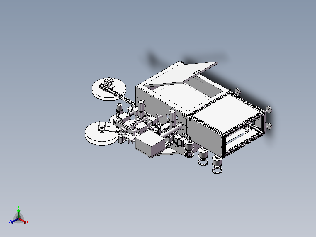 贴标贴附机3D模型正等轴测图