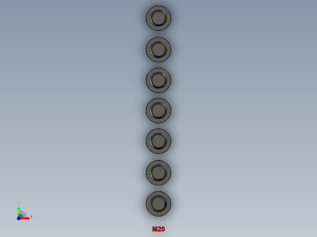 内六角螺丝-M20前视图