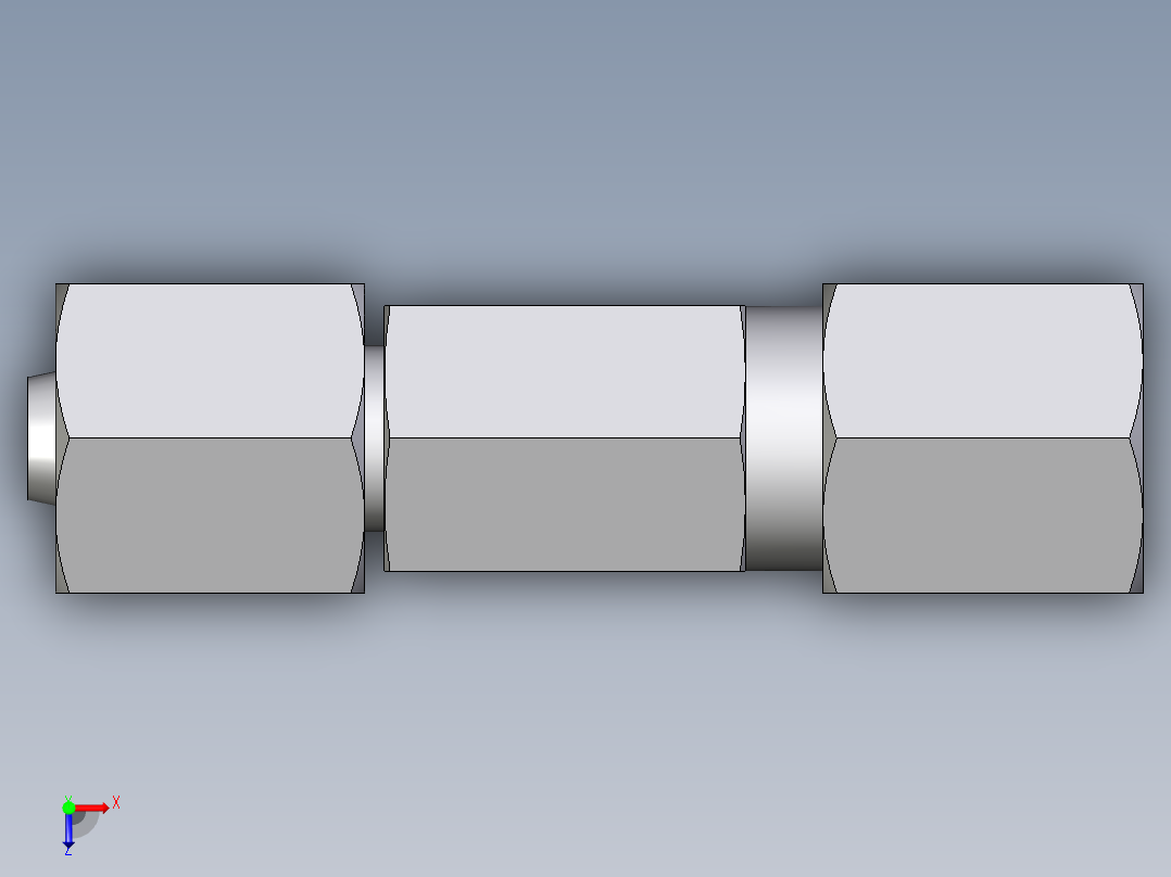卡套式工业通用硬管接头EO_Distance_piece_adapter_DA06LCF俯视图