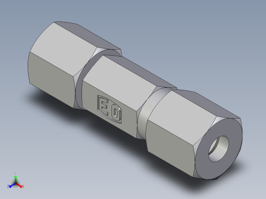卡套式工业通用硬管接头EO_Distance_piece_adapter_DA06LCF正等轴测缩略图