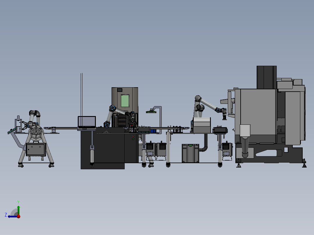 自动化流水零件检测站右视图