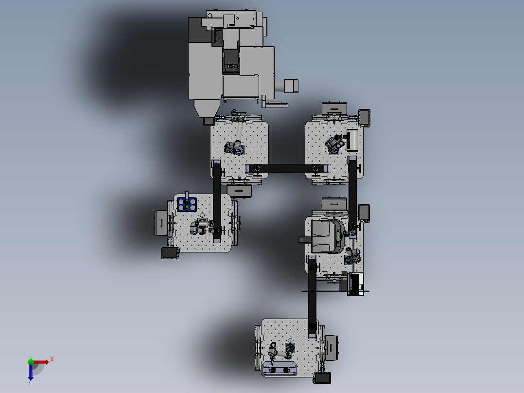 自动化流水零件检测站俯视图