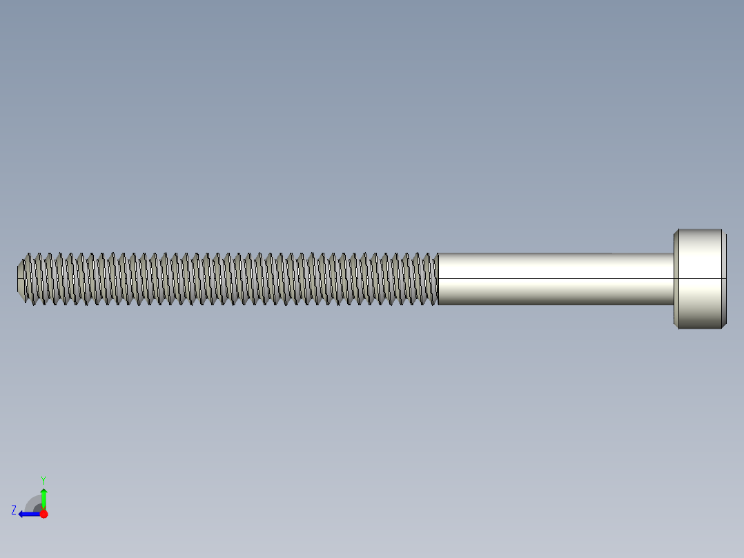 M2 x 0.4mm Thread 25mm LONG SOCKET HEAD CAP SCREW.IGS右视图