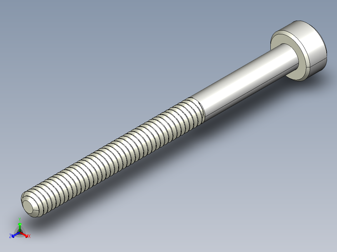 M2 x 0.4mm Thread 25mm LONG SOCKET HEAD CAP SCREW.IGS正等轴测图