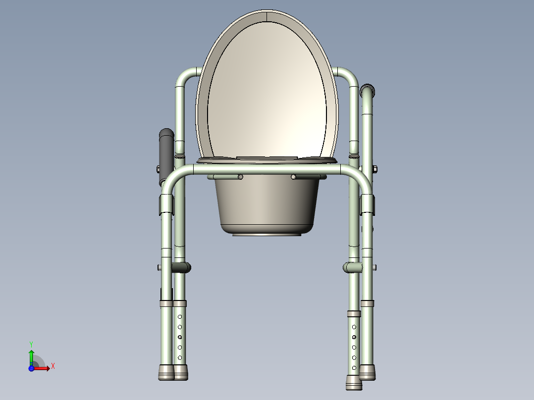 便携式座便器前视图