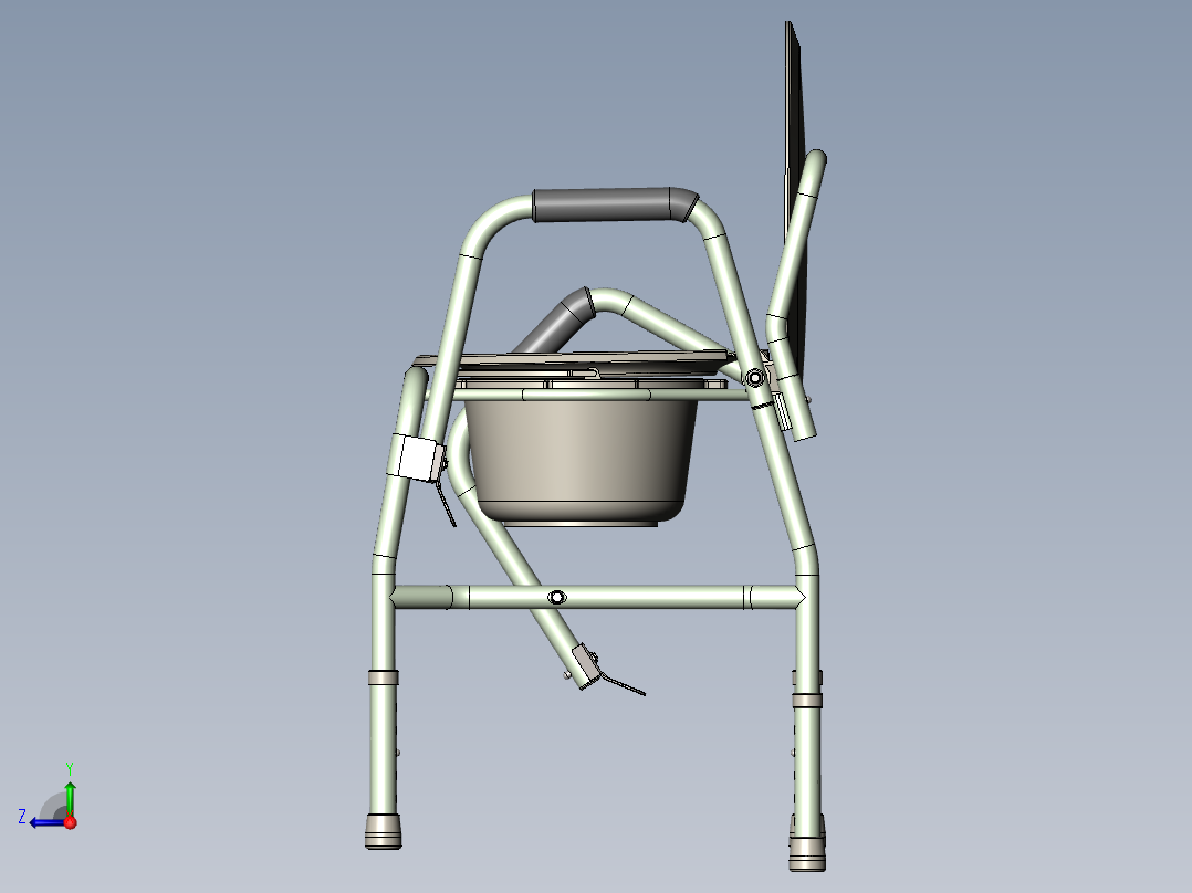 便携式座便器右视图