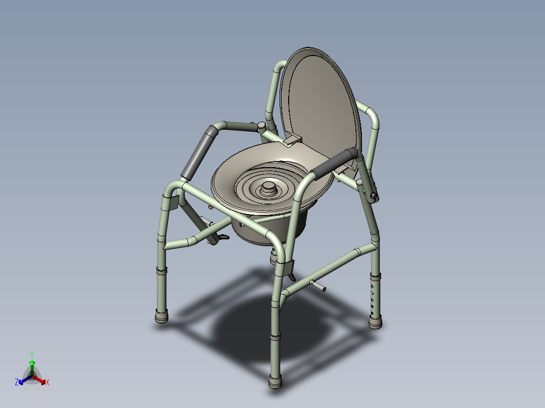 便携式座便器正等轴测图