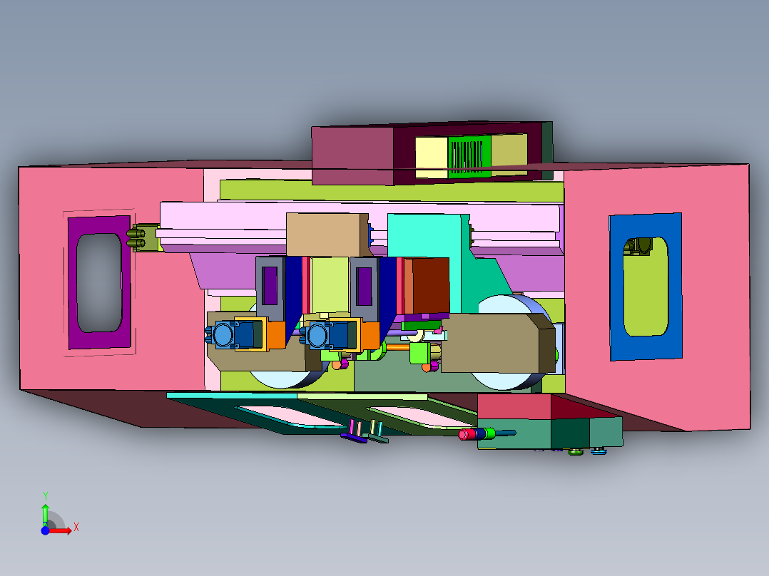 钢管热熔双工位钻孔机前视图