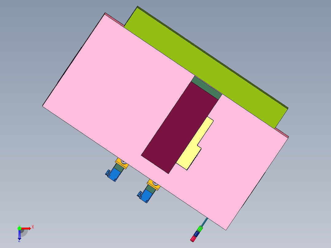 钢管热熔双工位钻孔机俯视图