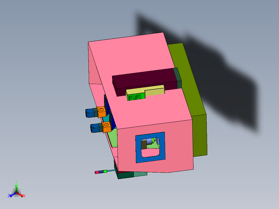 钢管热熔双工位钻孔机正等轴测图