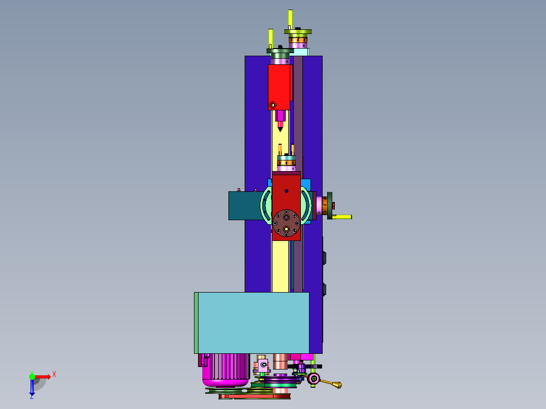小型台式车床俯视图