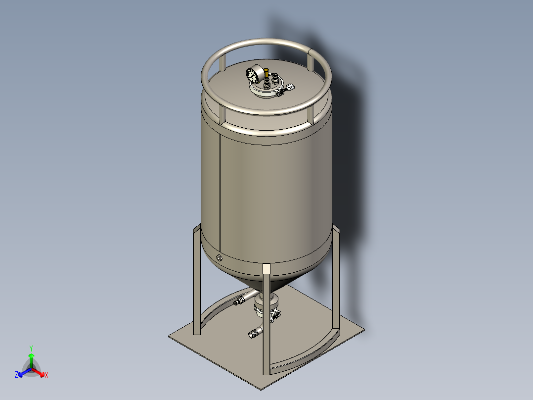 150L发酵罐三维模型