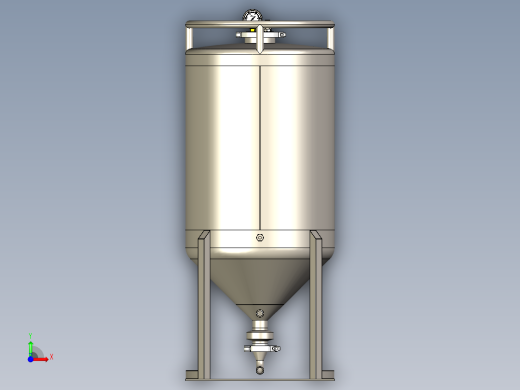 150L发酵罐三维模型前视缩略图