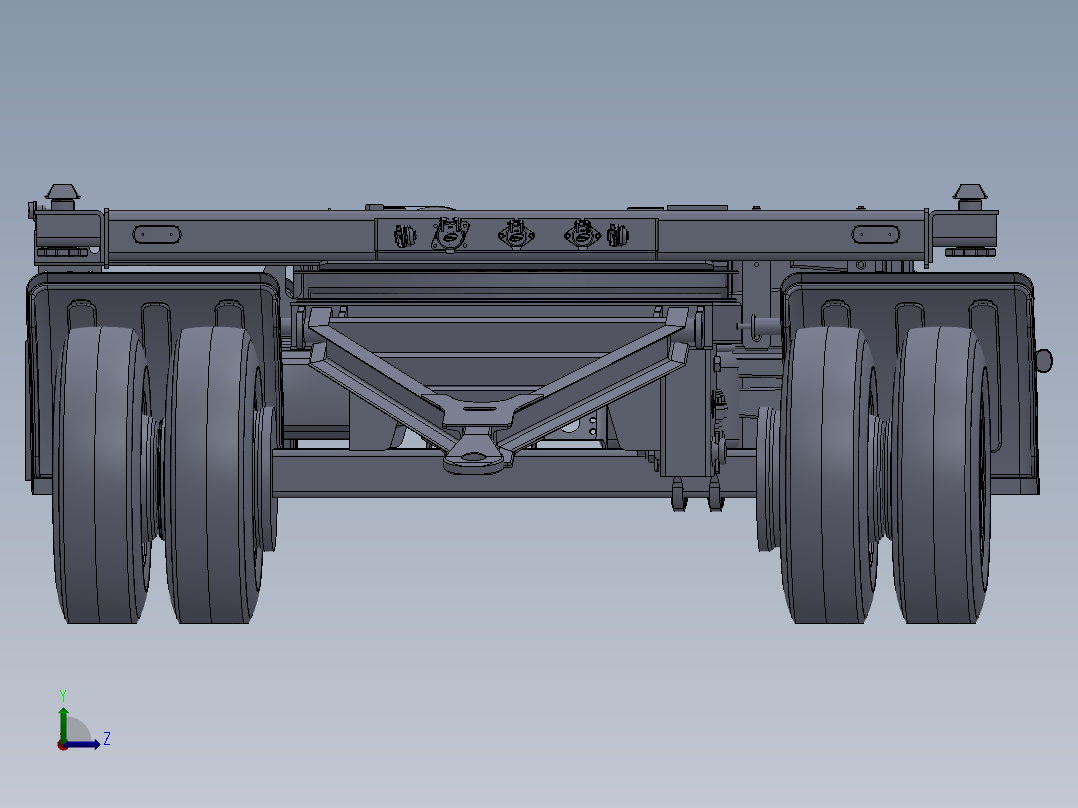 拖车底盘左视图