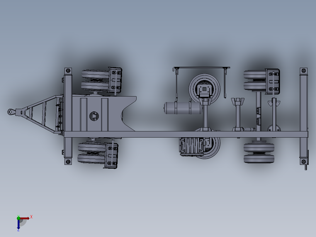 拖车底盘俯视图