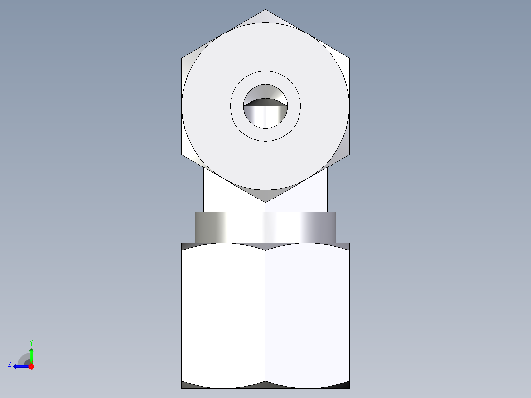 卡套式工业通用硬管接头EO_Union_elbow_W08S71右视图