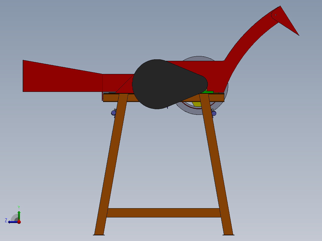牲畜饲料切碎机研磨机sw22可编辑右视图