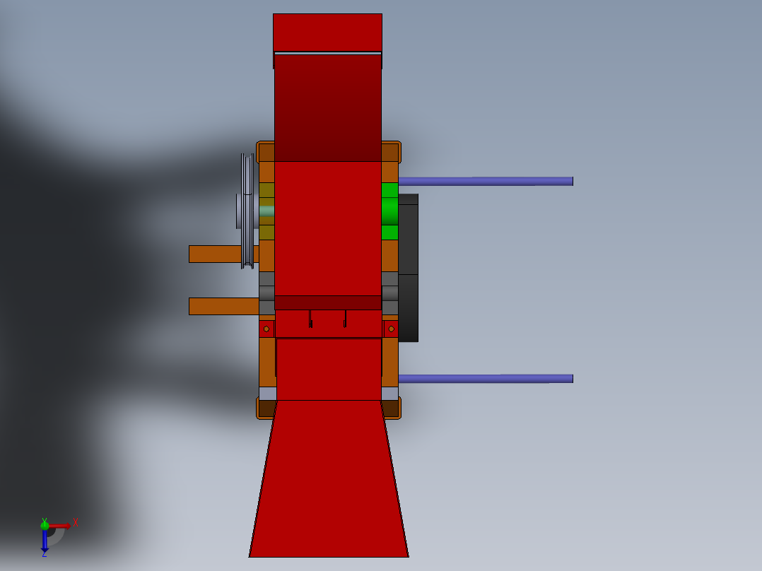 牲畜饲料切碎机研磨机sw22可编辑俯视图