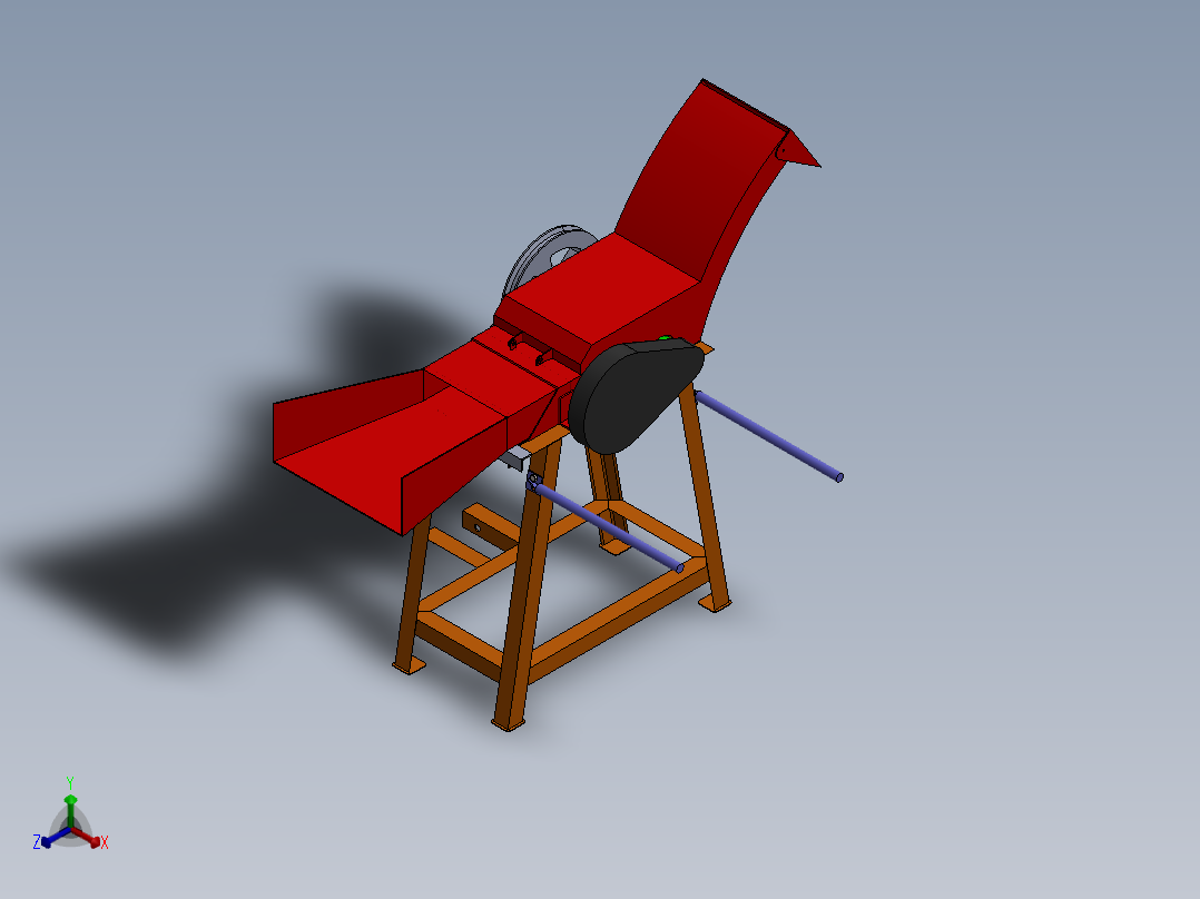 牲畜饲料切碎机研磨机sw22可编辑正等轴测图