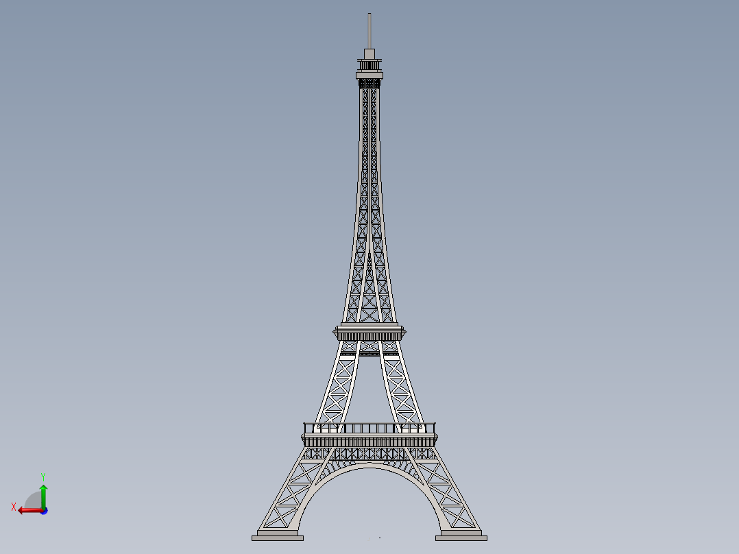 埃菲尔铁塔后视图