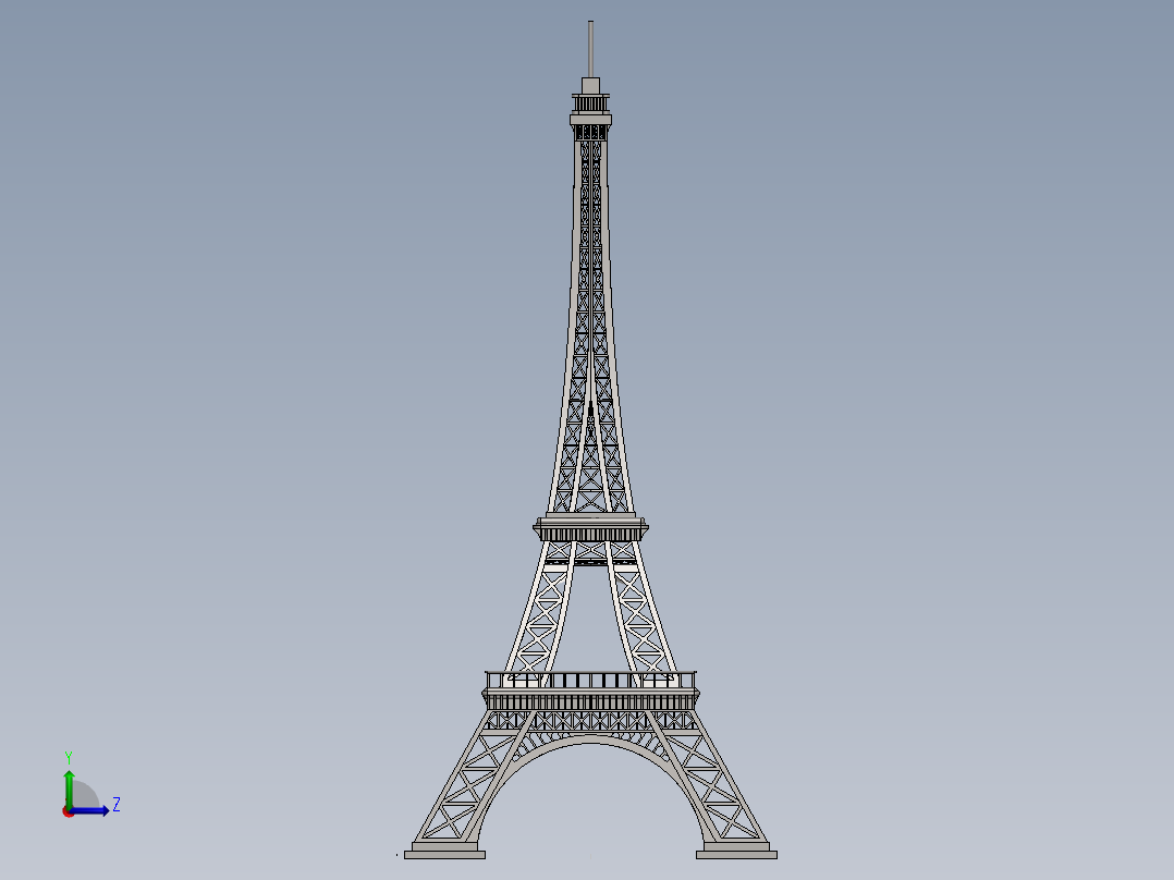 埃菲尔铁塔左视图