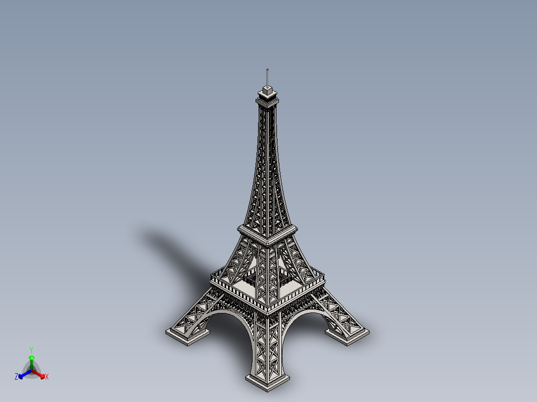 埃菲尔铁塔正等轴测图