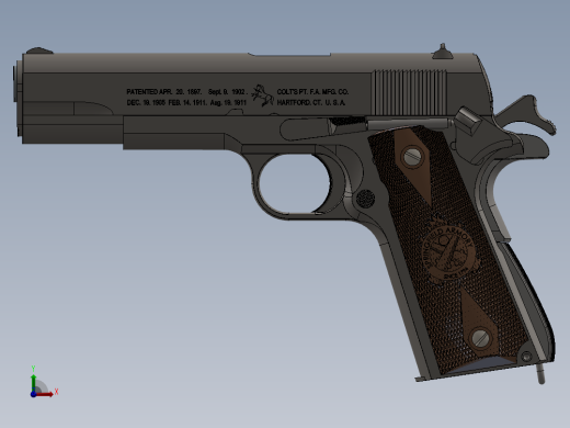 手枪左轮冲锋枪老式狙击步枪设计3D图纸m1911 colt packed SW IGS前视缩略图