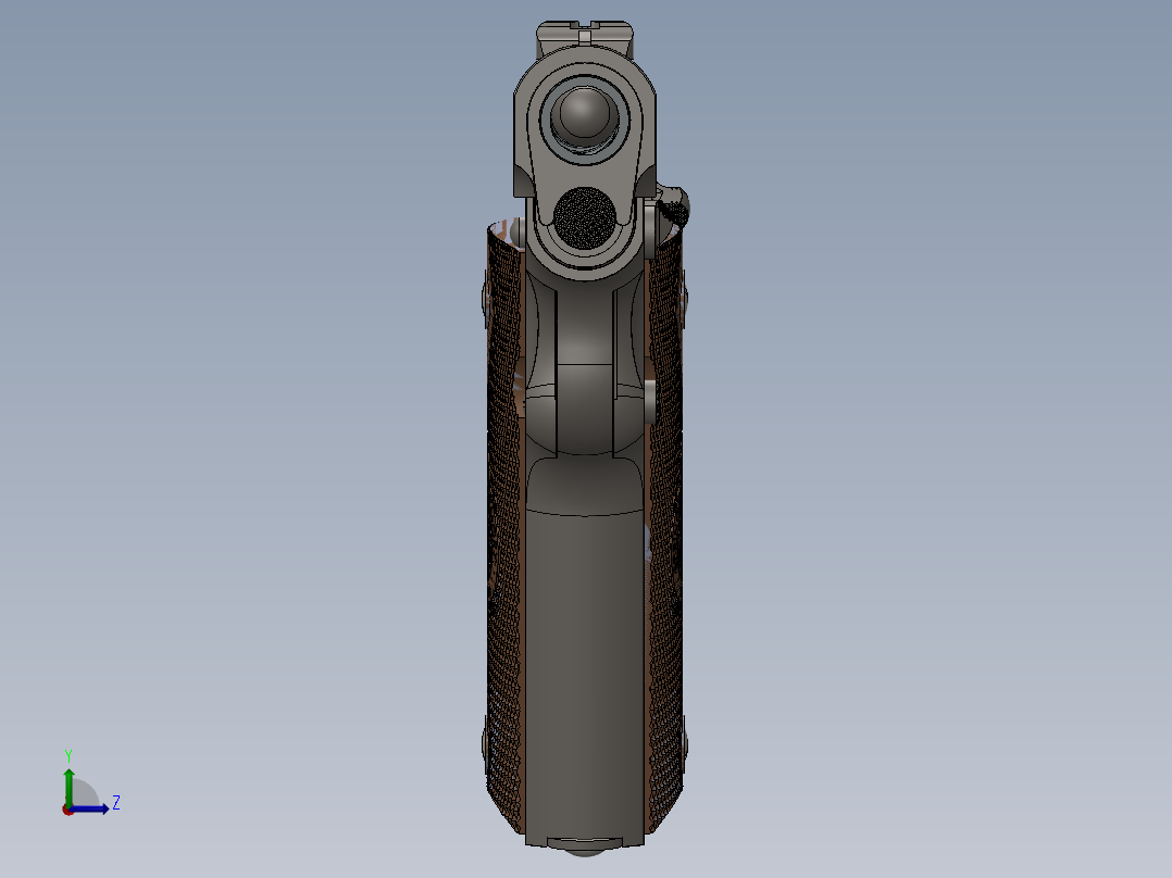 手枪左轮冲锋枪老式狙击步枪设计3D图纸m1911 colt packed SW IGS左视图