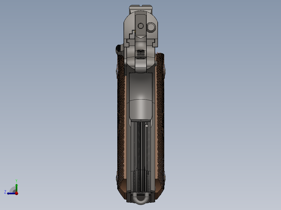 手枪左轮冲锋枪老式狙击步枪设计3D图纸m1911 colt packed SW IGS右视图