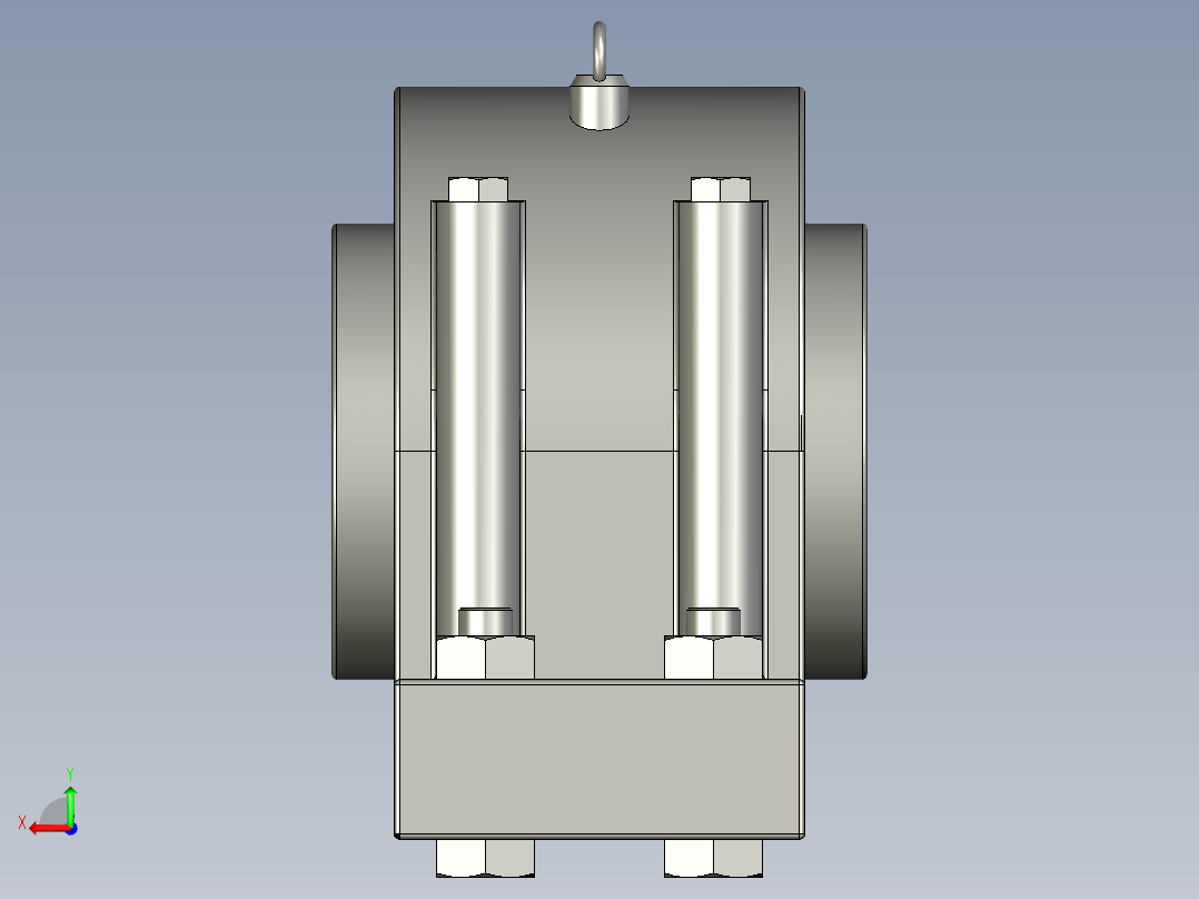 GBT7813-2008四螺柱立式轴承座SD3134TS后视图