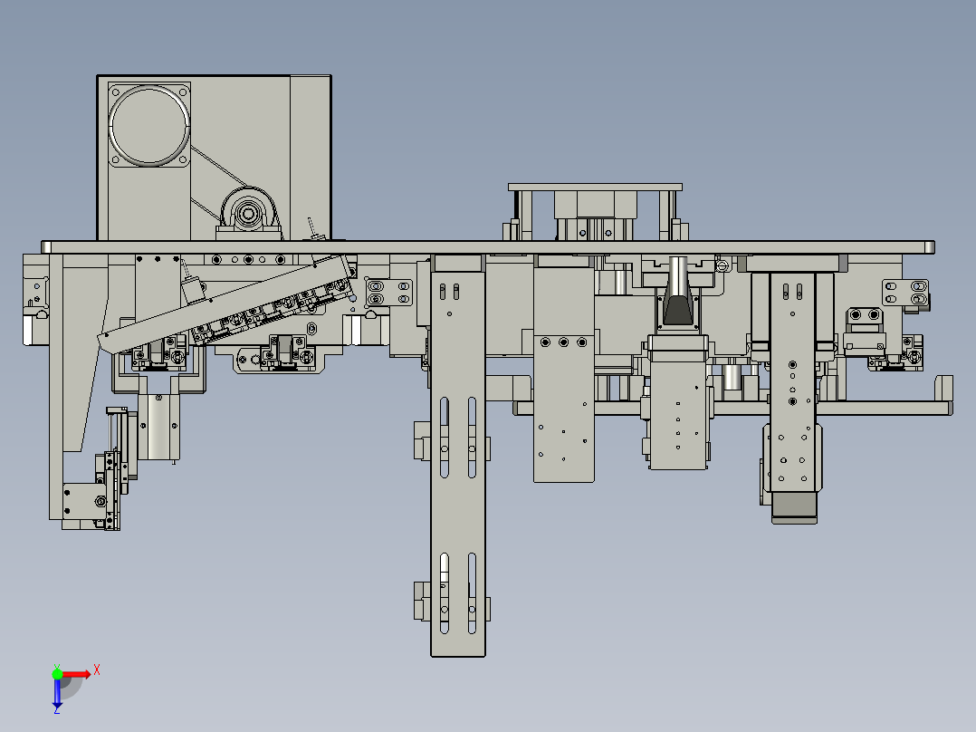 电池芯片剪切装置俯视图