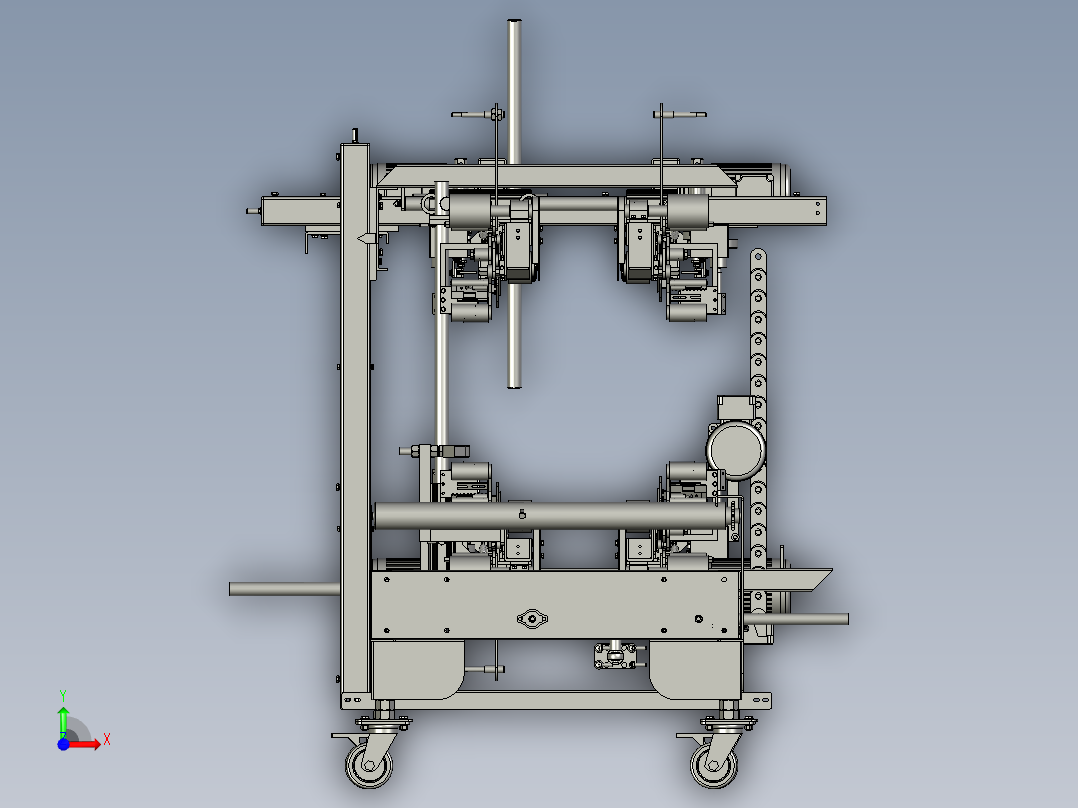 四边封板包装设备前视图
