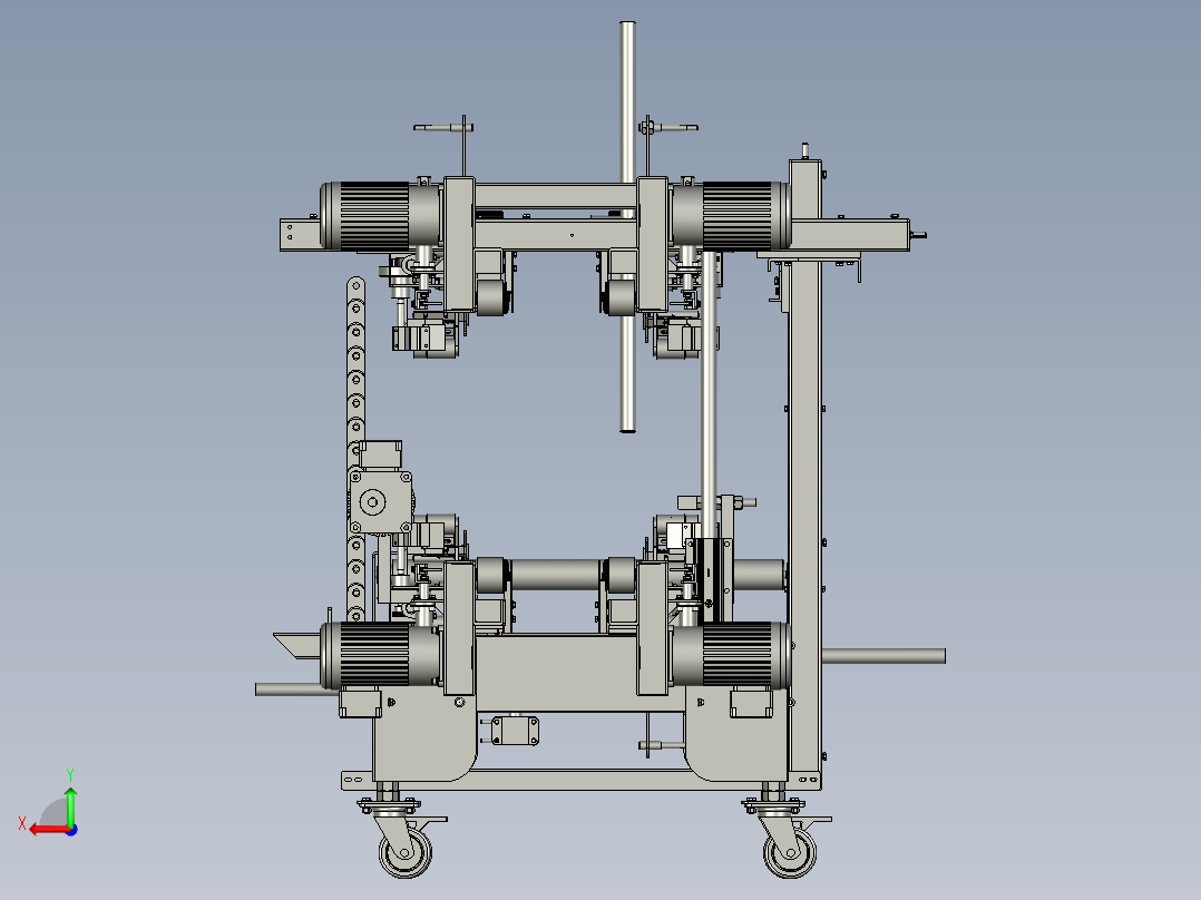 四边封板包装设备后视图