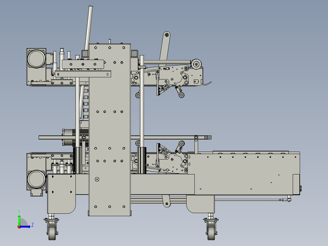 四边封板包装设备左视图