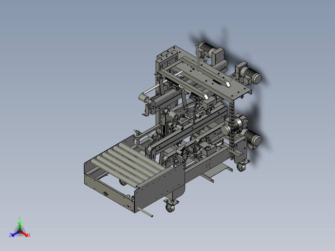 四边封板包装设备正等轴测图