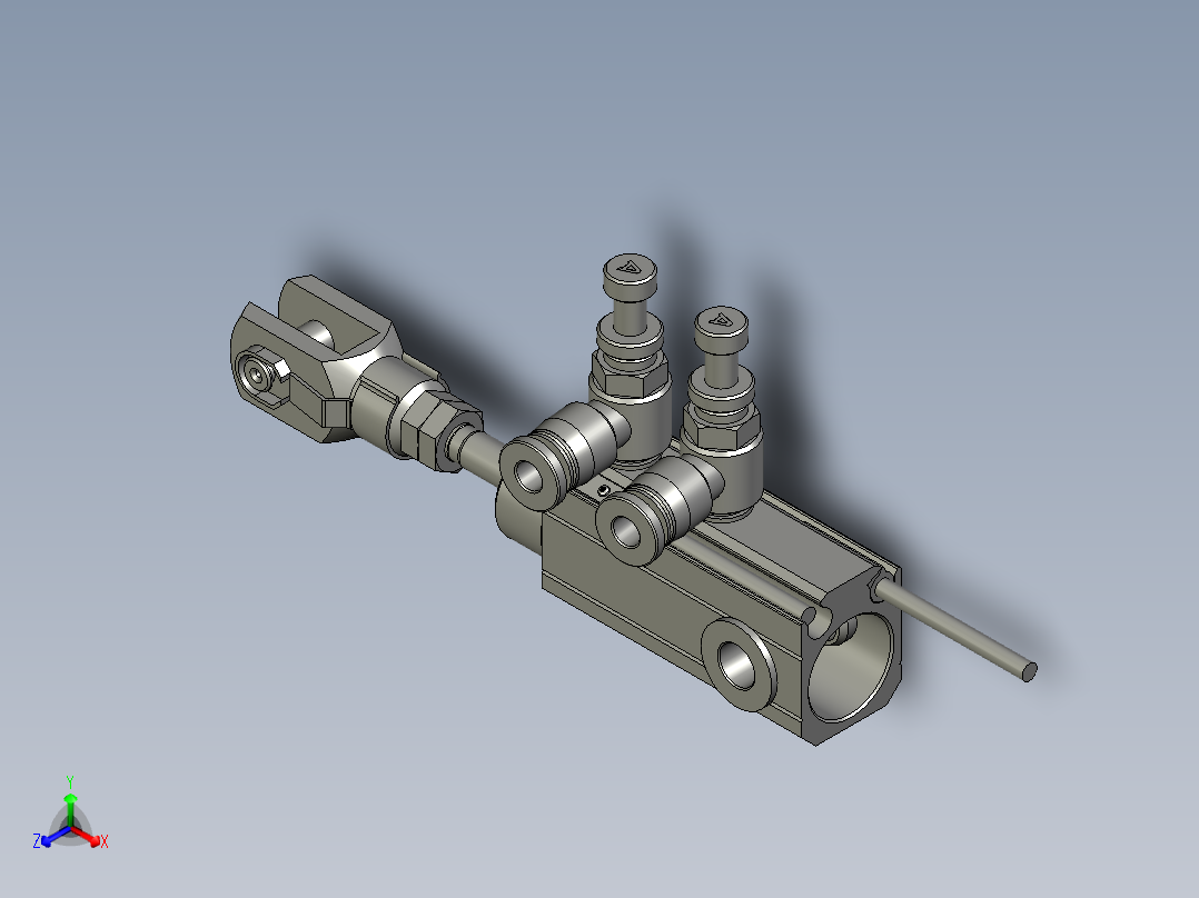 气缸MPGH12X10S(0)+(DS1-H-2)正等轴测图