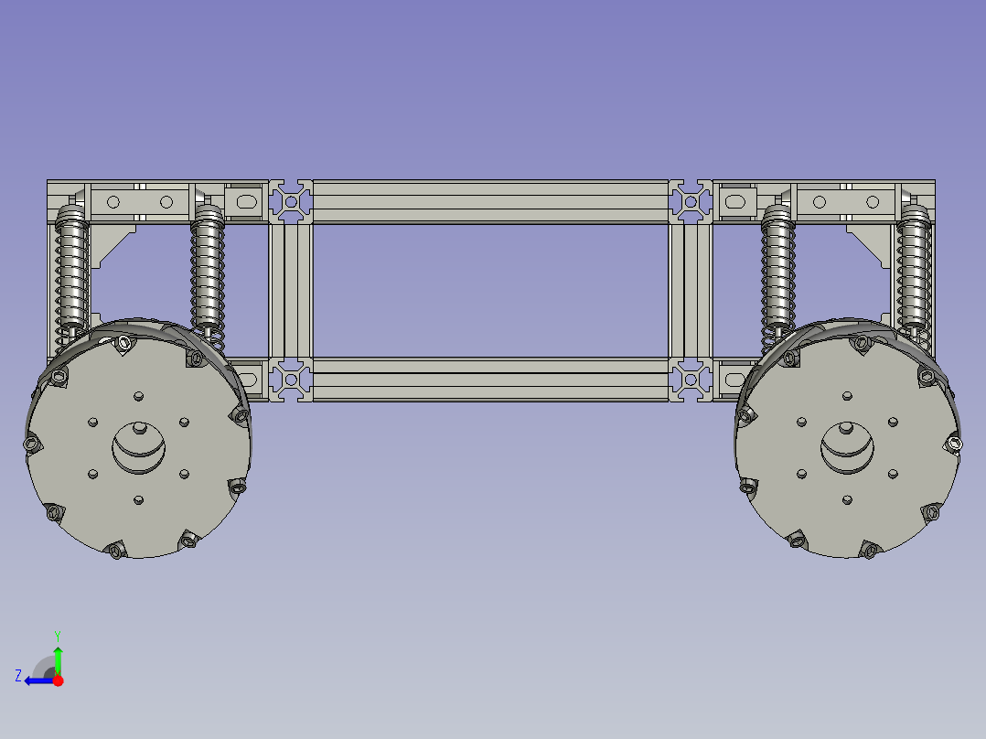 机器人减震底盘右视图