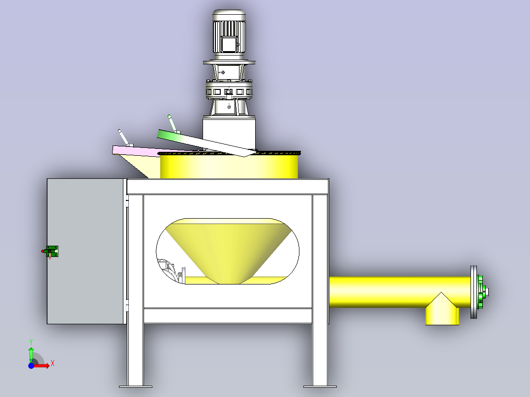 一款自动喂料机3D图纸前视图