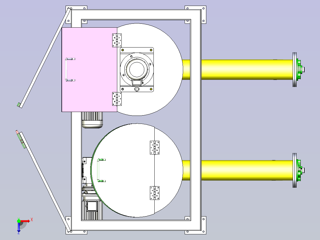 一款自动喂料机3D图纸俯视图
