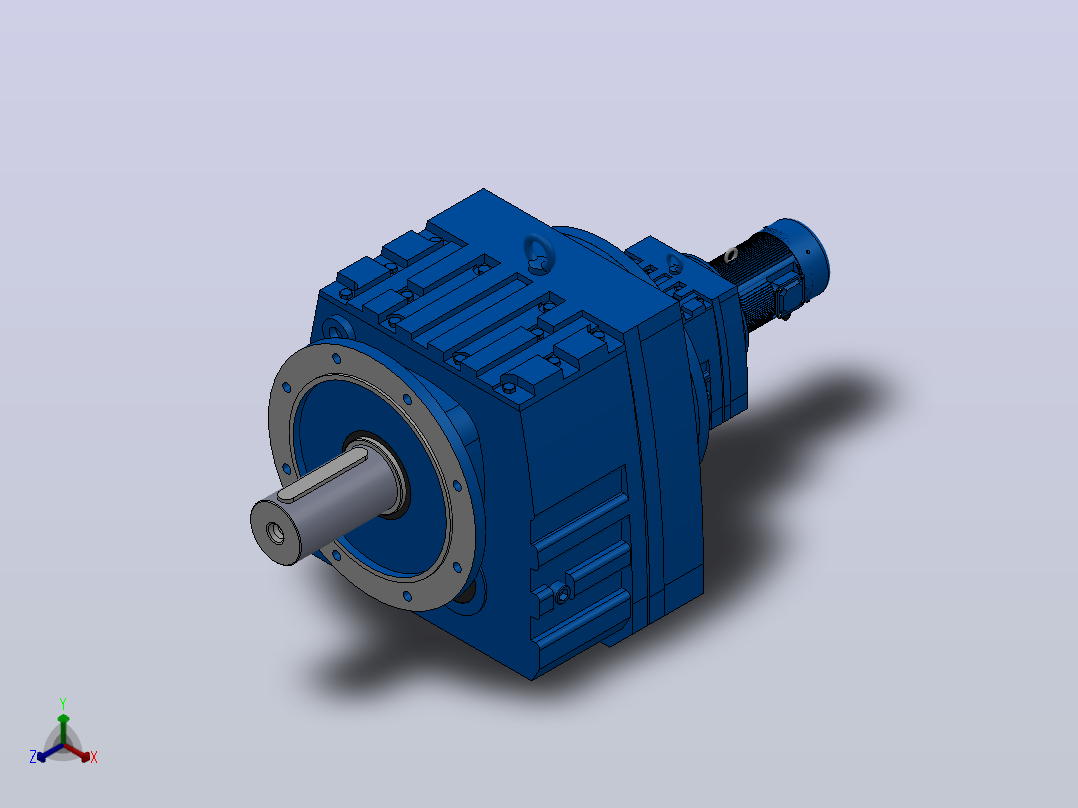 RF147R77法兰轴伸式组合型斜齿轮减速机RF147R77-Y0.18-4P-63-M1-0°-Φ450主视图