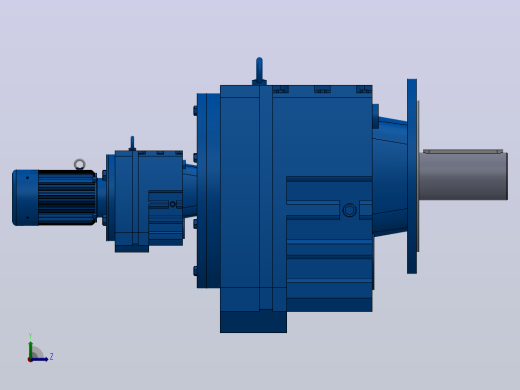 RF147R77法兰轴伸式组合型斜齿轮减速机RF147R77-Y0.18-4P-63-M1-0°-Φ450左视缩略图