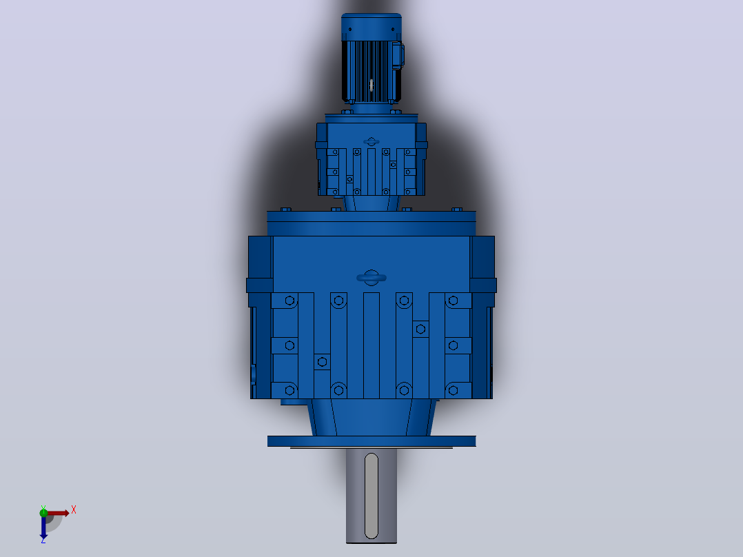 RF147R77法兰轴伸式组合型斜齿轮减速机RF147R77-Y0.18-4P-63-M1-0°-Φ450俯视图