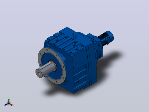 RF147R77法兰轴伸式组合型斜齿轮减速机RF147R77-Y0.18-4P-63-M1-0°-Φ450正等轴测缩略图