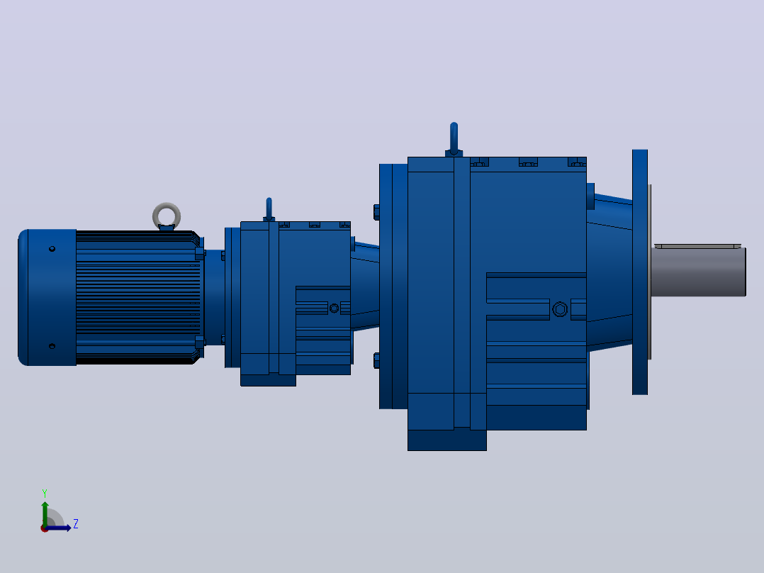RF107R77法兰轴伸式组合型斜齿轮减速机RF107R77-Y1.1-4P-90S-M1-0°-Φ350左视图