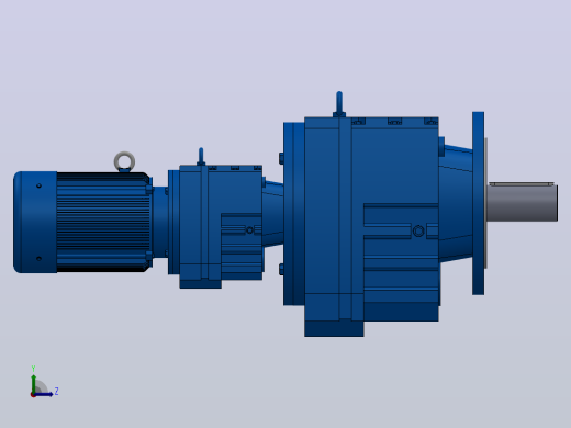 RF107R77法兰轴伸式组合型斜齿轮减速机RF107R77-Y1.1-4P-90S-M1-0°-Φ350左视缩略图