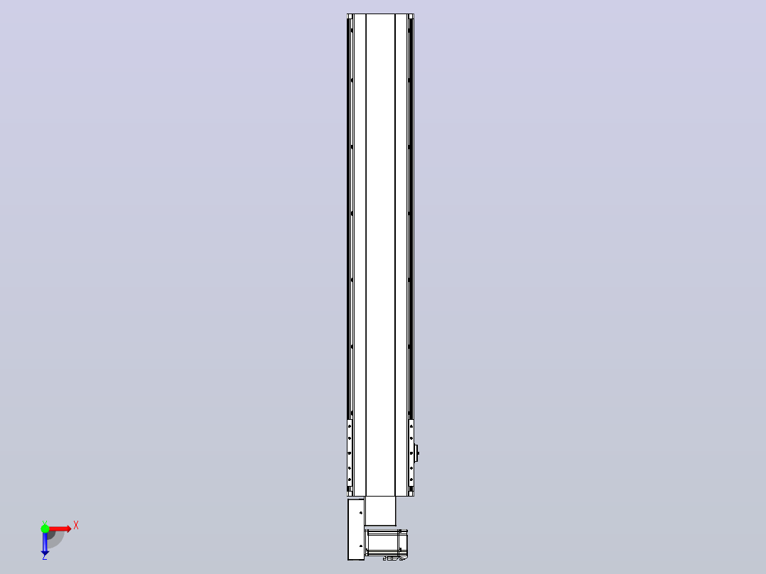 皮带直线轴半封闭可选导轨TPA-HNB-202D-140-L1100-ML-C-P75-N3俯视图