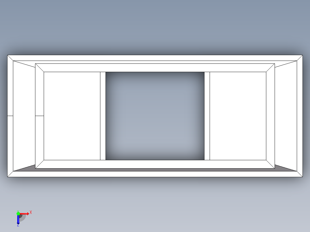 一种用于工业空调实验室的可拆卸拼装顶出风风道俯视图