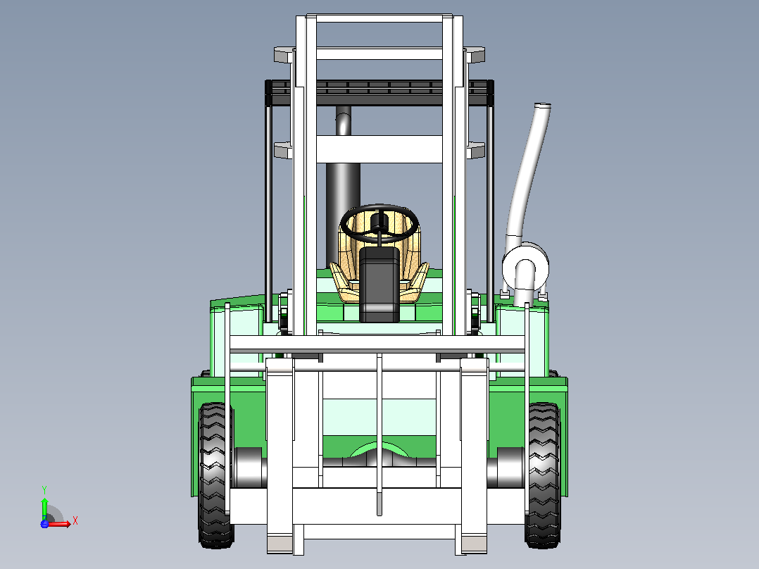 Green叉车 SW STP x_t STL前视图