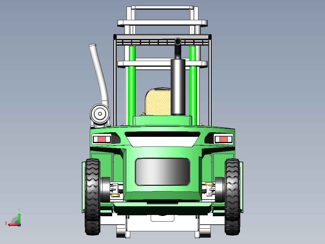 Green叉车 SW STP x_t STL后视图