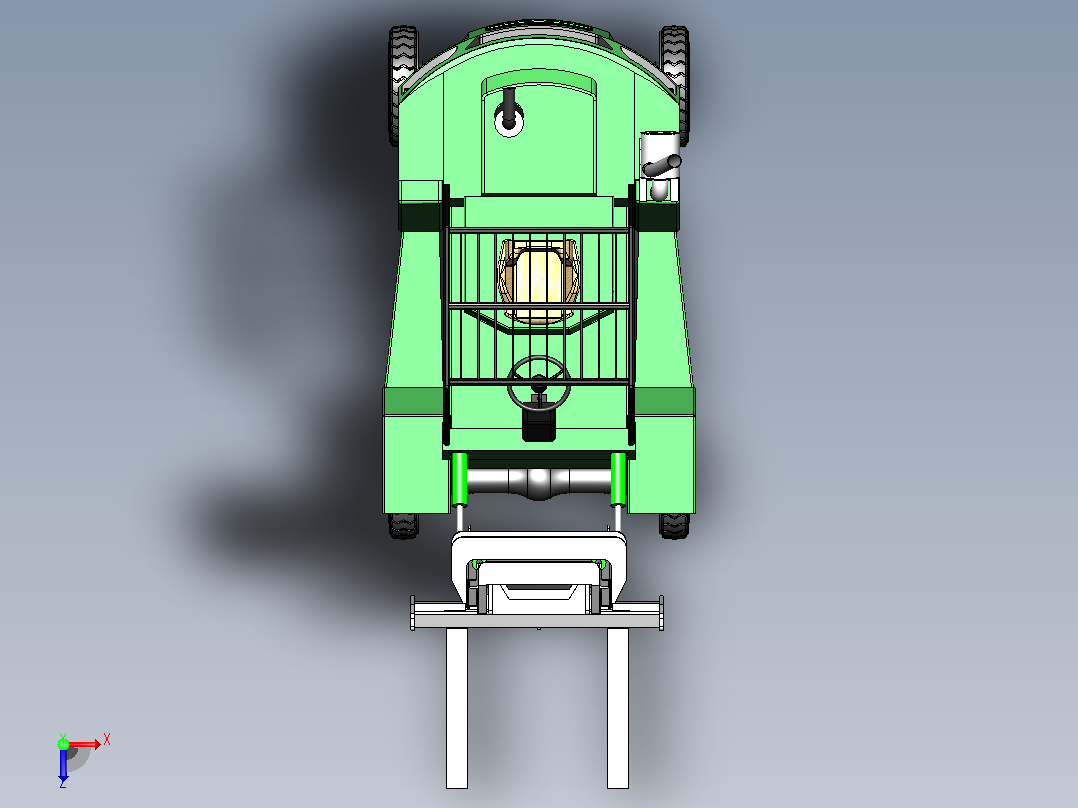 Green叉车 SW STP x_t STL俯视图